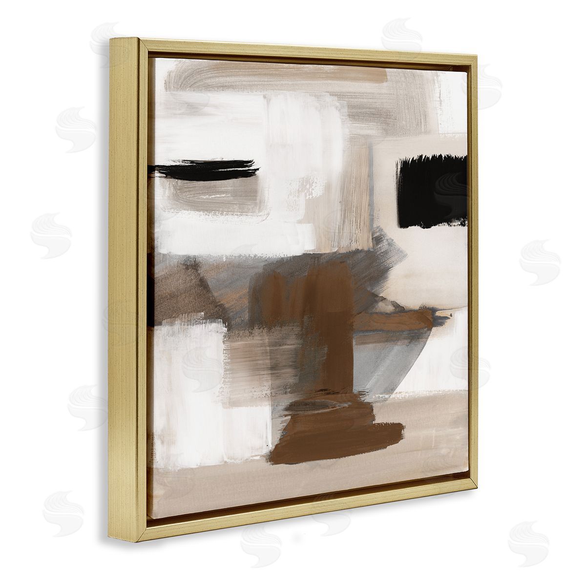 Desert Impression Abstract Gold Floating Frame Canvas Wall Art, Home Decor by Stella Chang