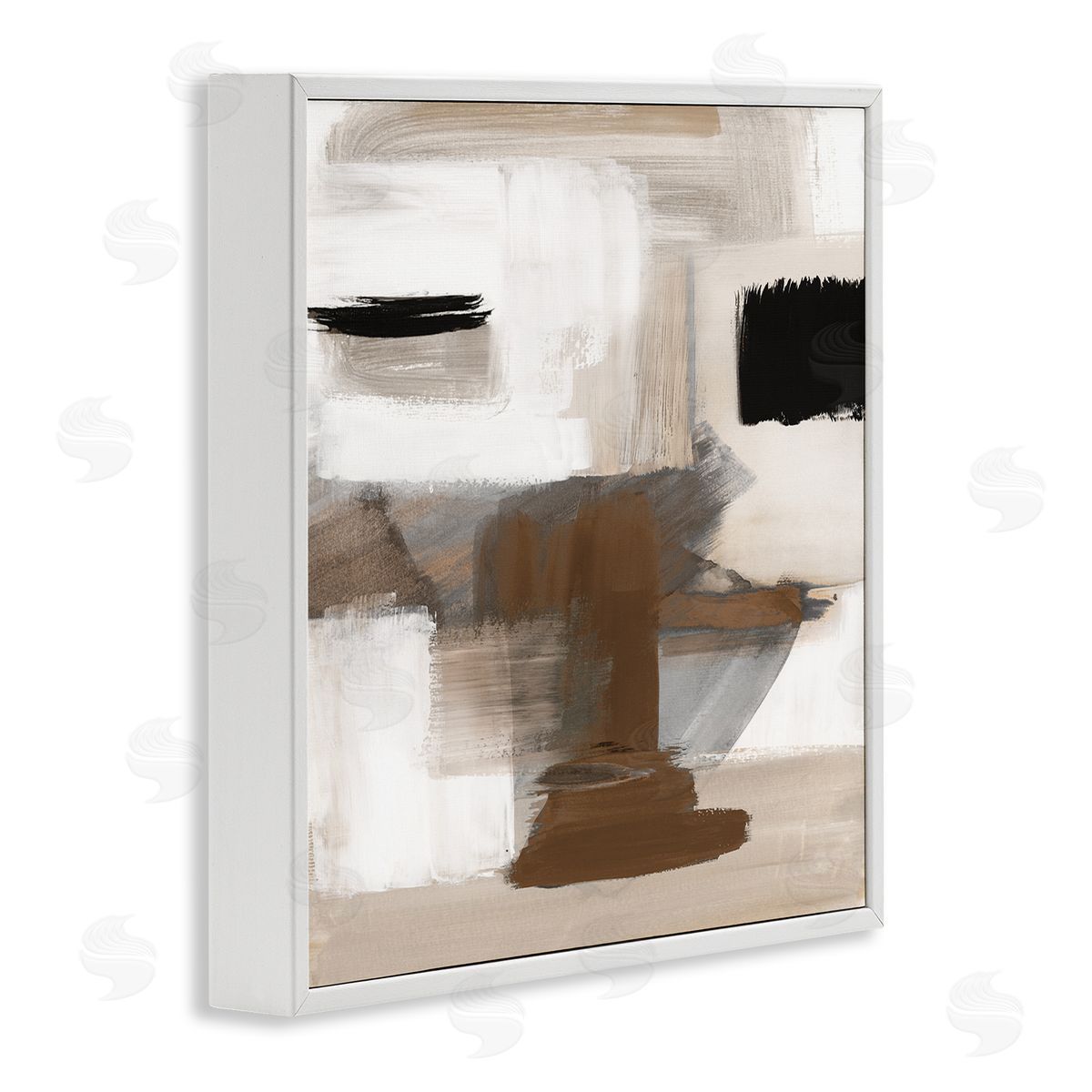 Desert Impression Abstract White Frame Print Wall Art, Home Decor by Stella Chang