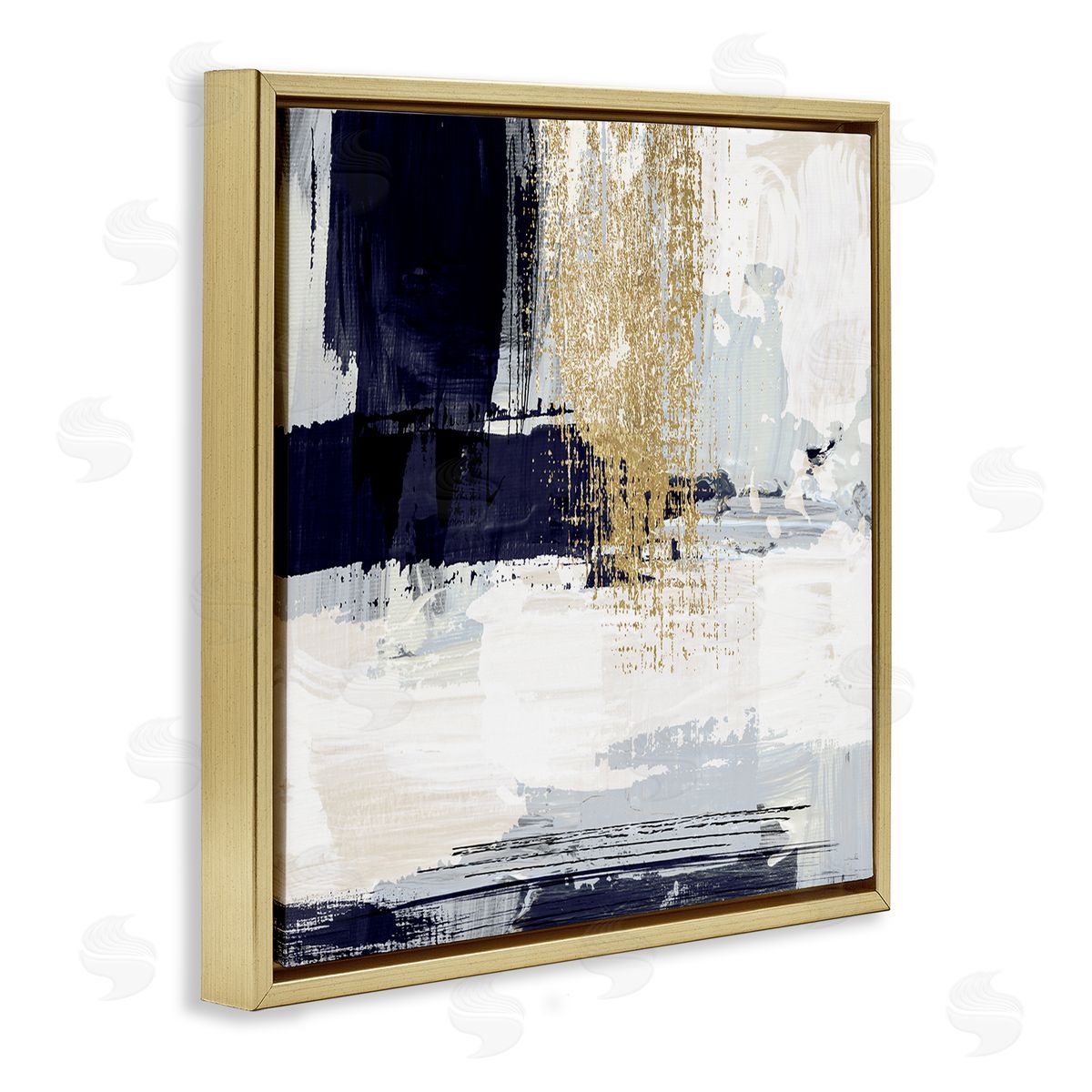 Gold Accented Abstract Gold Floating Frame Canvas Wall Art, Home Decor by Susan Jill