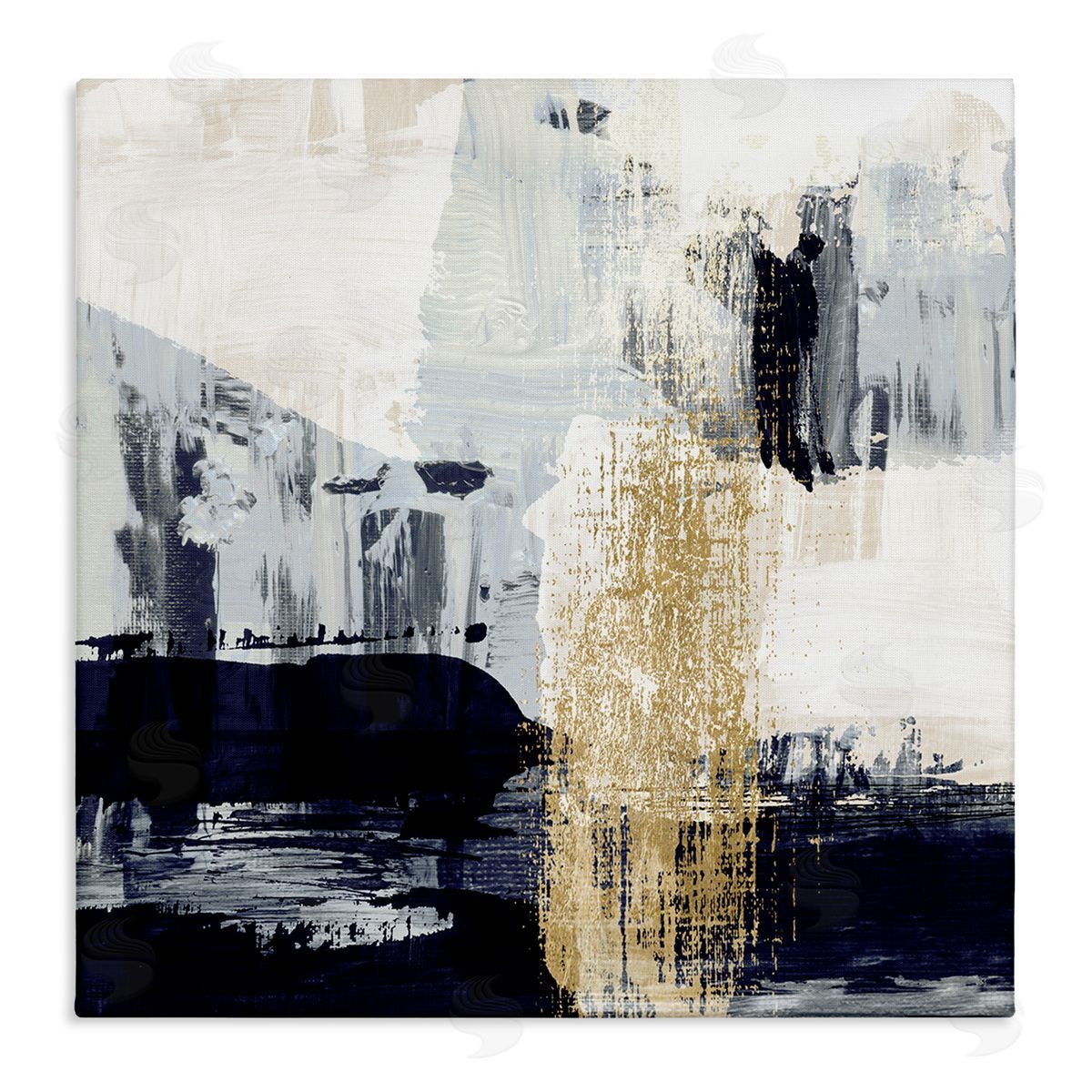 Gold Paint Stroke Abstract Canvas Wall Art, Home Decor by Susan Jill