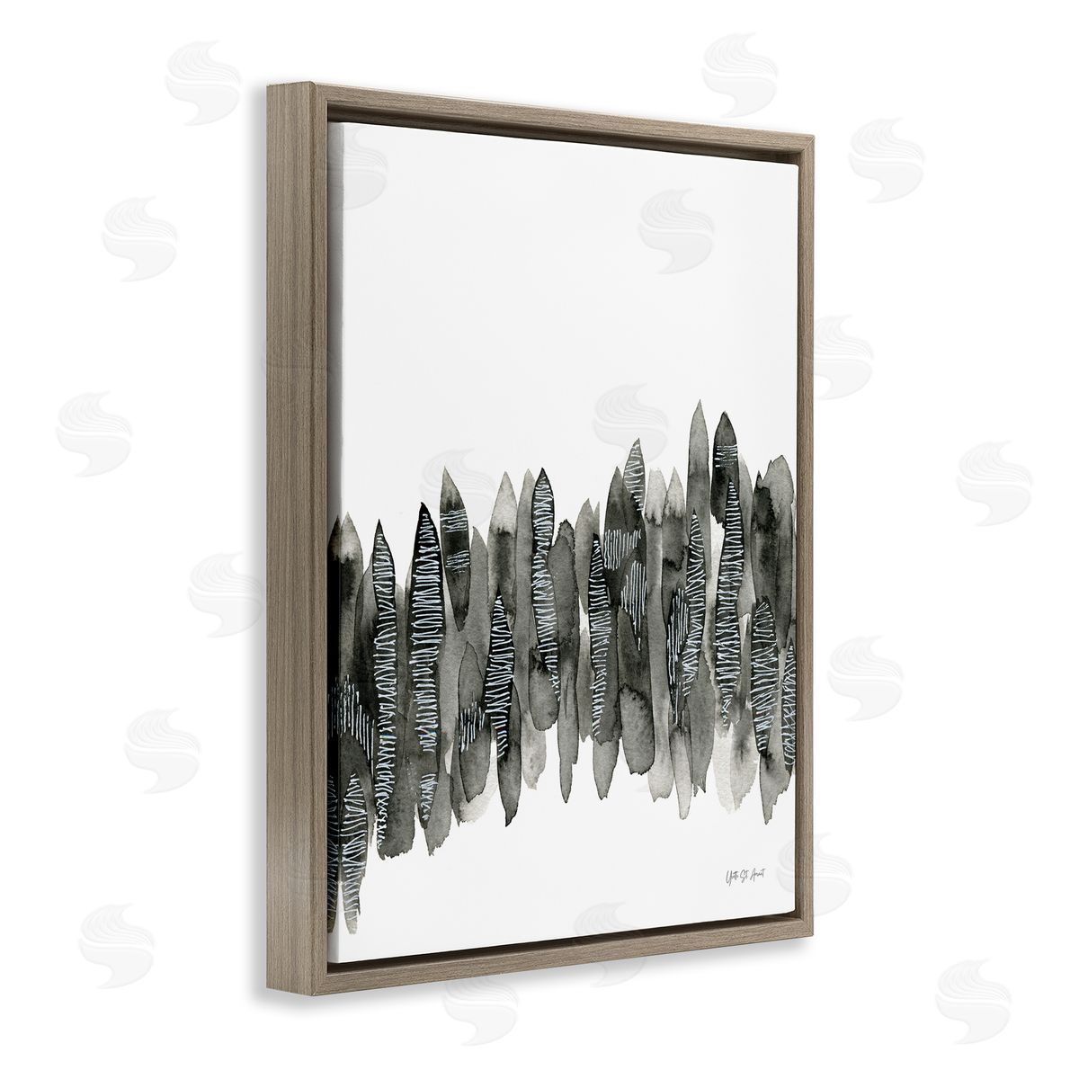 Kindling Abstract Nature Brown Floating Frame Canvas Wall Art, Home Decor by Yvette St. Amant