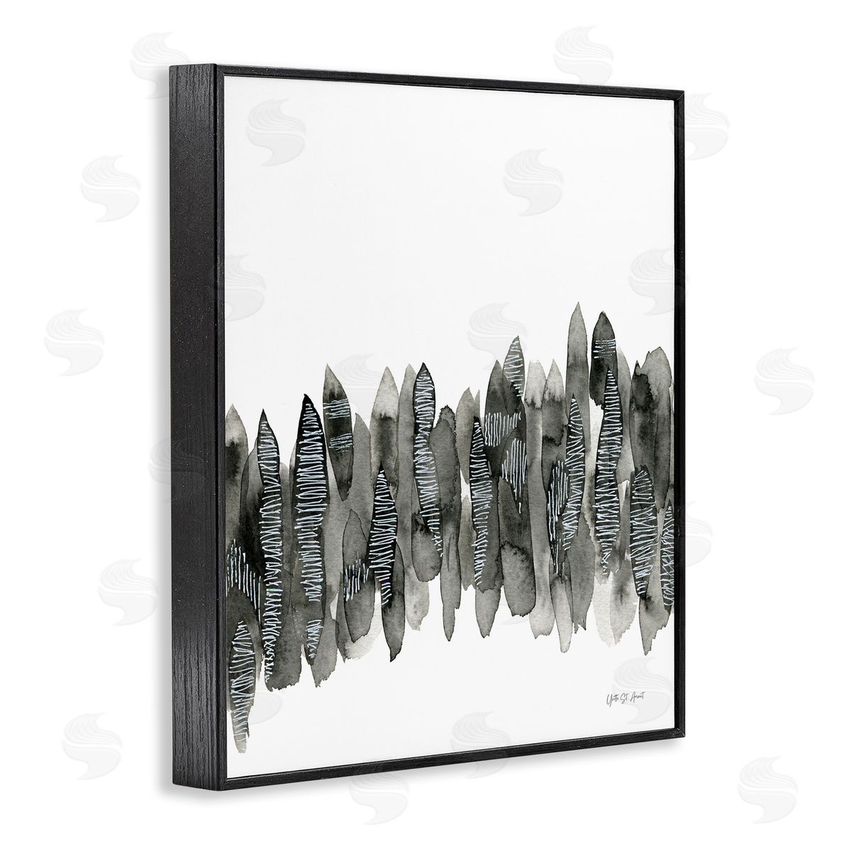Kindling Abstract Nature Black Frame Print Wall Art, Home Decor by Yvette St. Amant