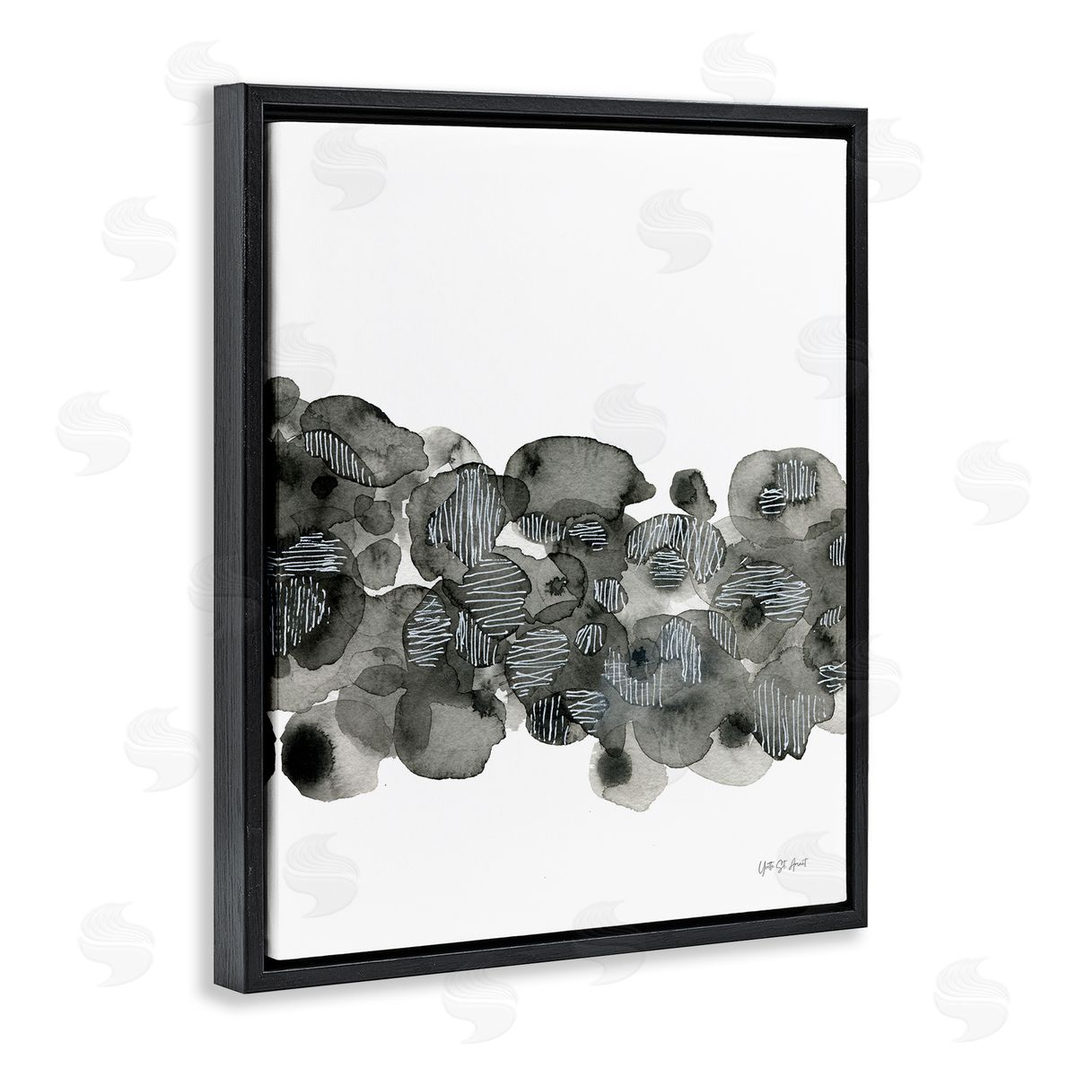 Natural Kindling Impression Black Floating Frame Canvas Wall Art, Home Decor by Yvette St. Amant