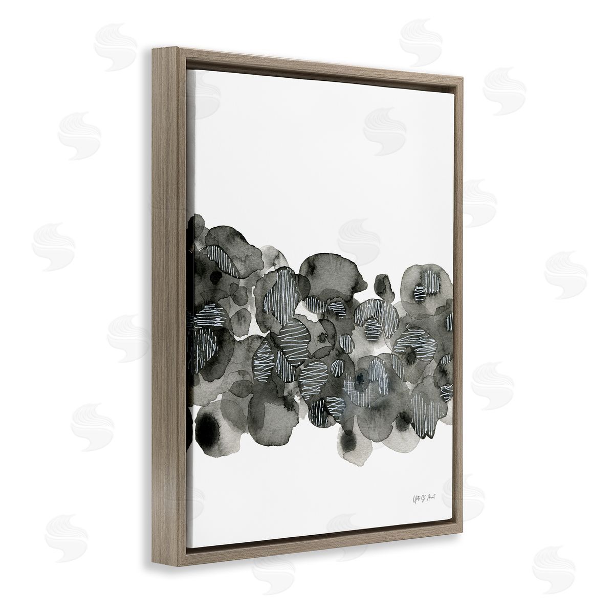 Natural Kindling Impression Brown Floating Frame Canvas Wall Art, Home Decor by Yvette St. Amant