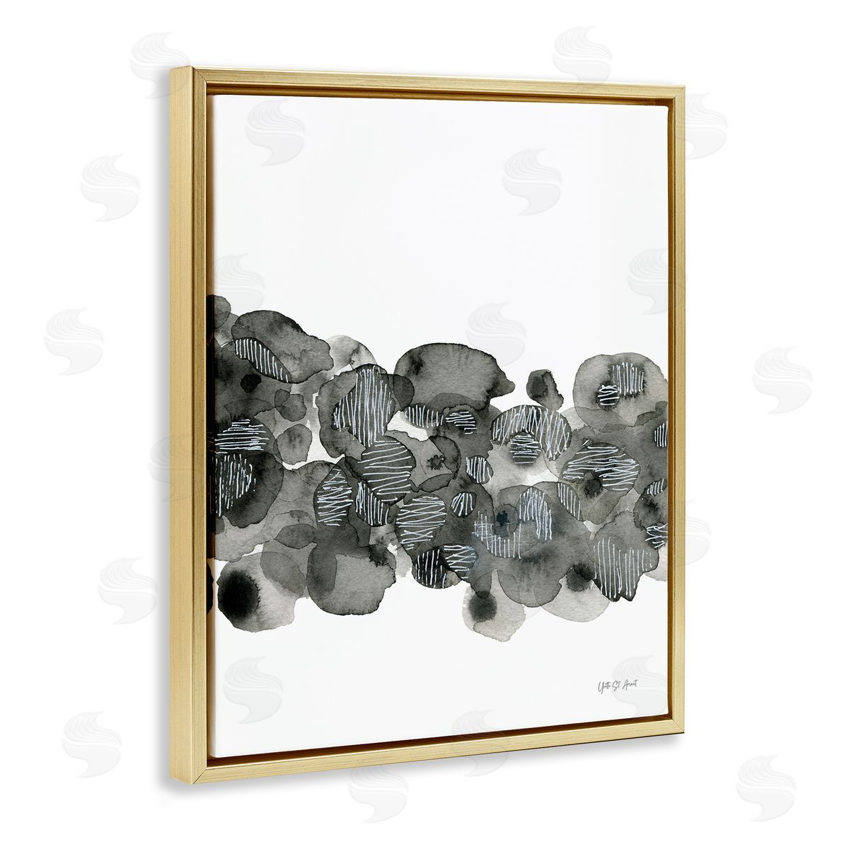 Natural Kindling Impression Gold Floating Frame Canvas Wall Art, Home Decor by Yvette St. Amant