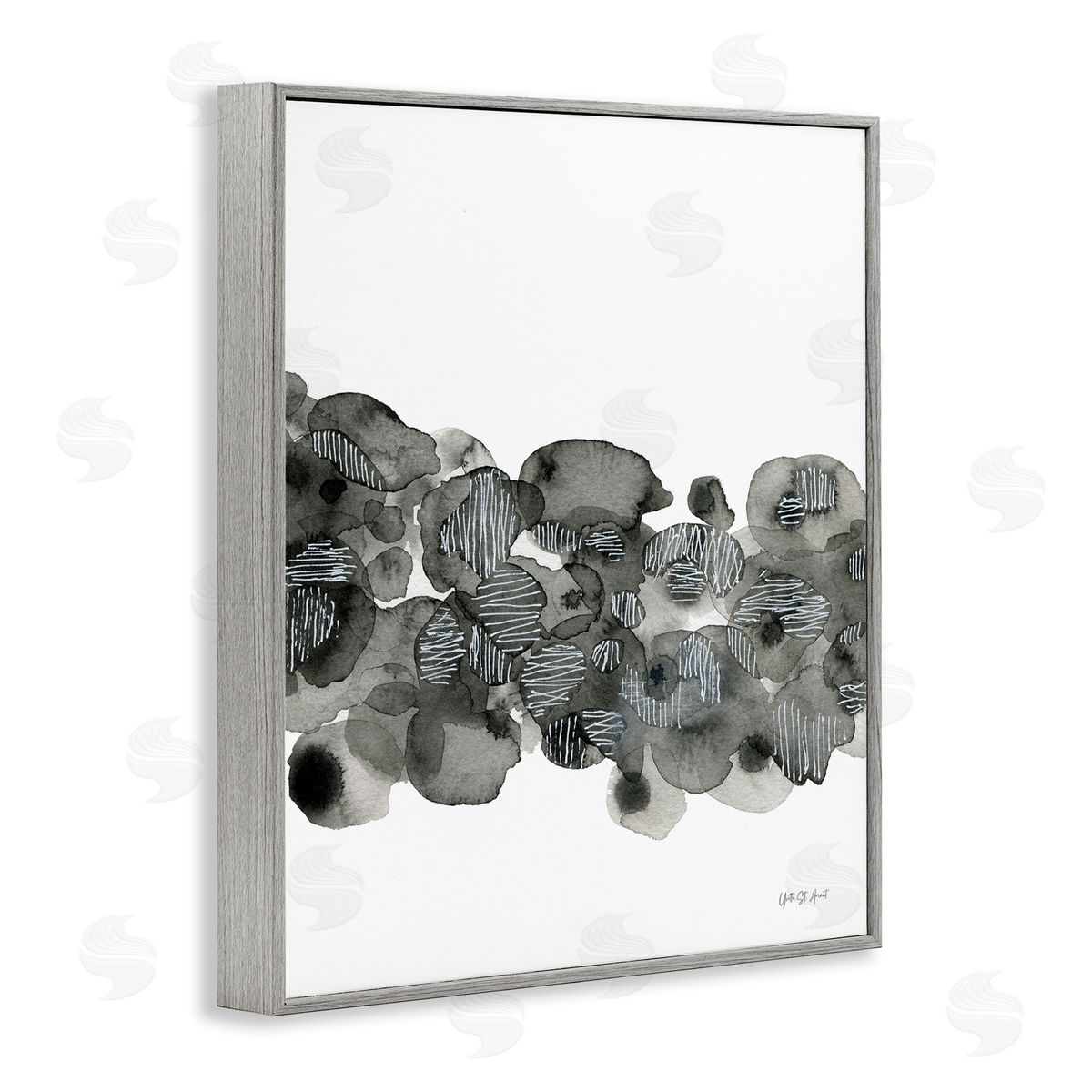 Natural Kindling Impression Grey Frame Print Wall Art, Home Decor by Yvette St. Amant