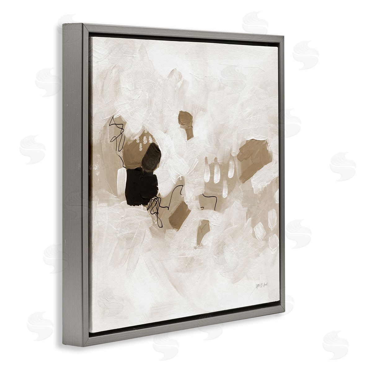 Neutral Classic Conservatory Grey Floating Frame Canvas Wall Art, Home Decor by Yvette St. Amant