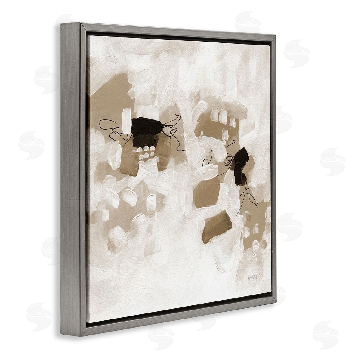 Boho Classic Conservatory Grey Floating Frame Canvas Wall Art, Home Decor by Yvette St. Amant