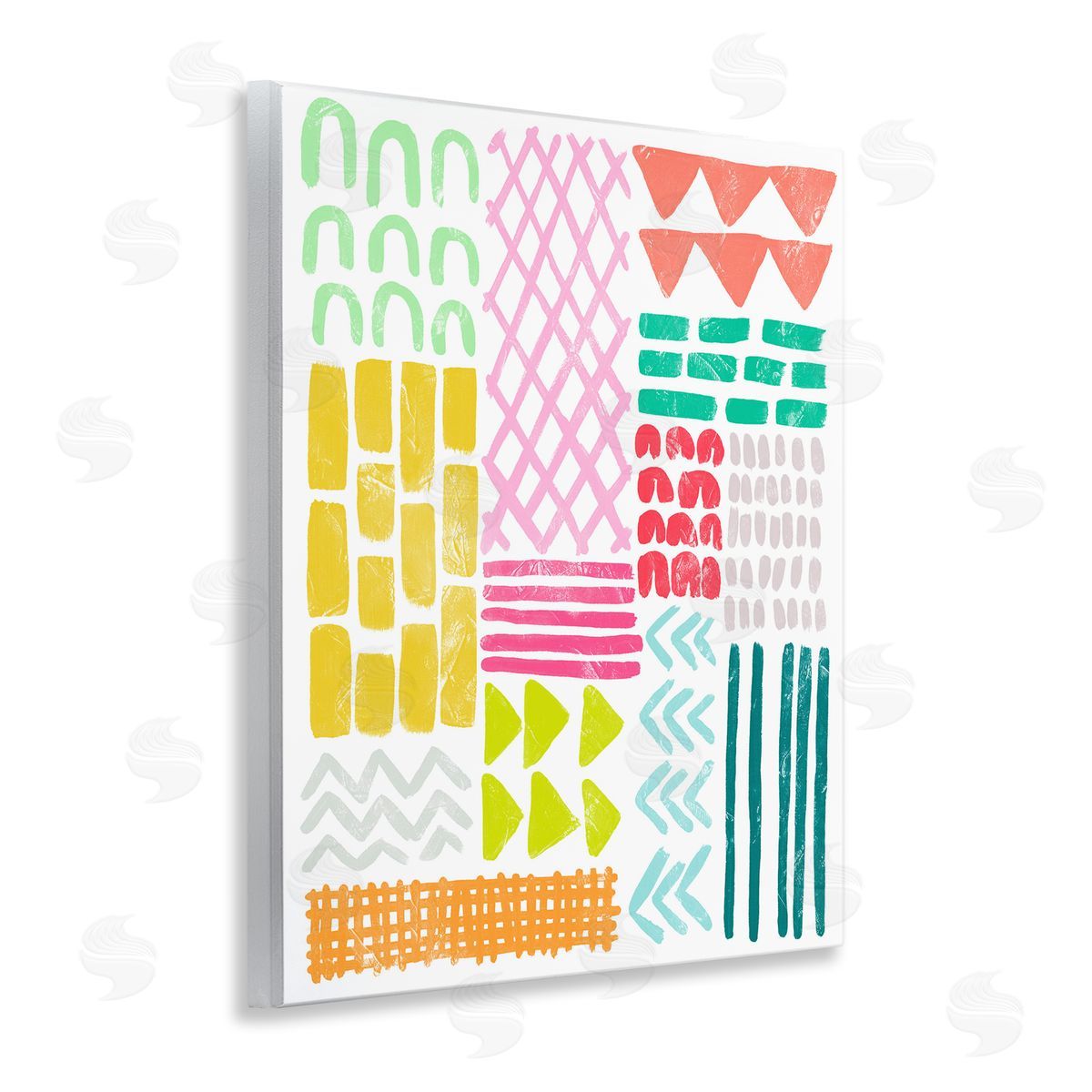 Fun Varied Patterns and Shapes Wood Plaque Wall Art, Home Decor by June Erica Vess