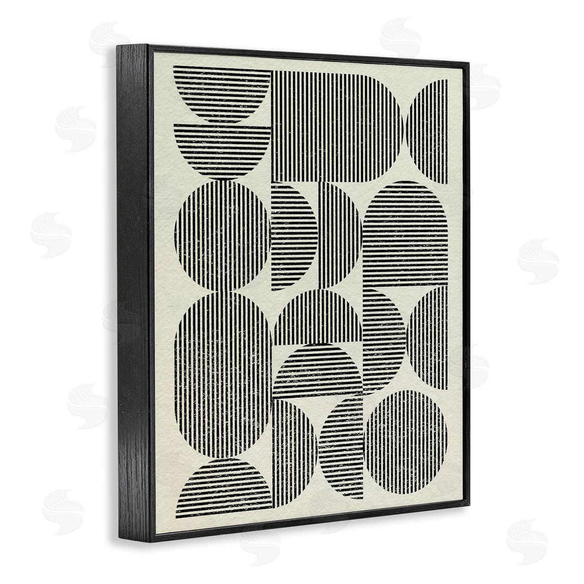 Striped Arches Pattern Black Frame Print Wall Art, Home Decor by Victoria Barnes
