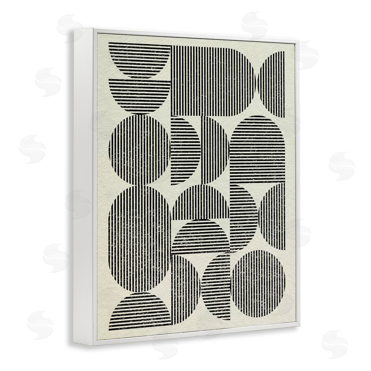 Striped Arches Pattern White Frame Print Wall Art, Home Decor by Victoria Barnes