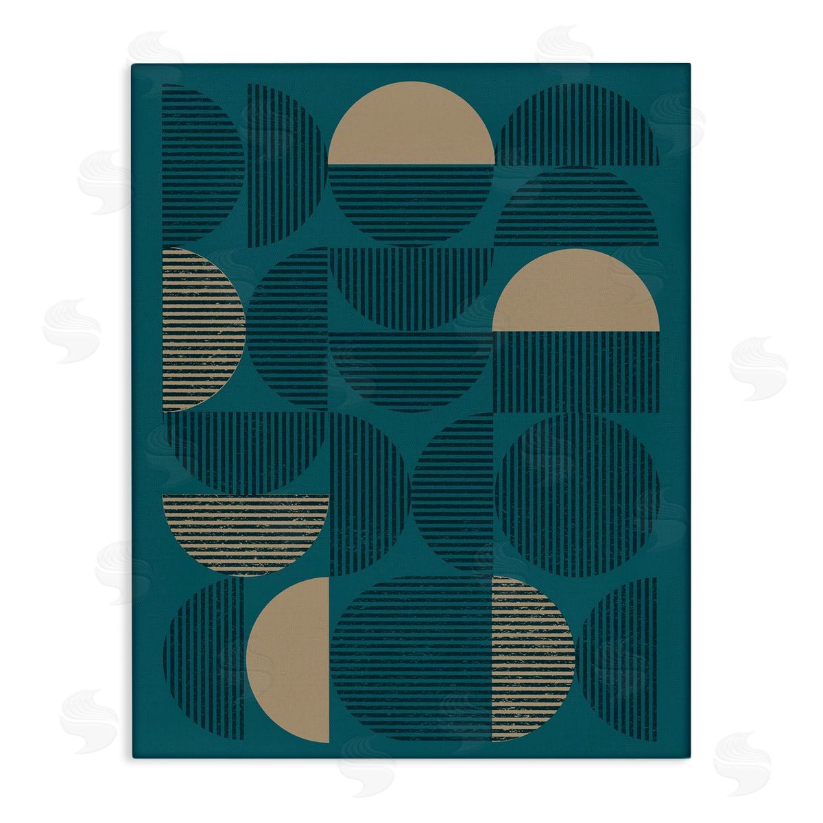 Deco Arches Blue and Beige Canvas Wall Art, Home Decor by Vision Studio