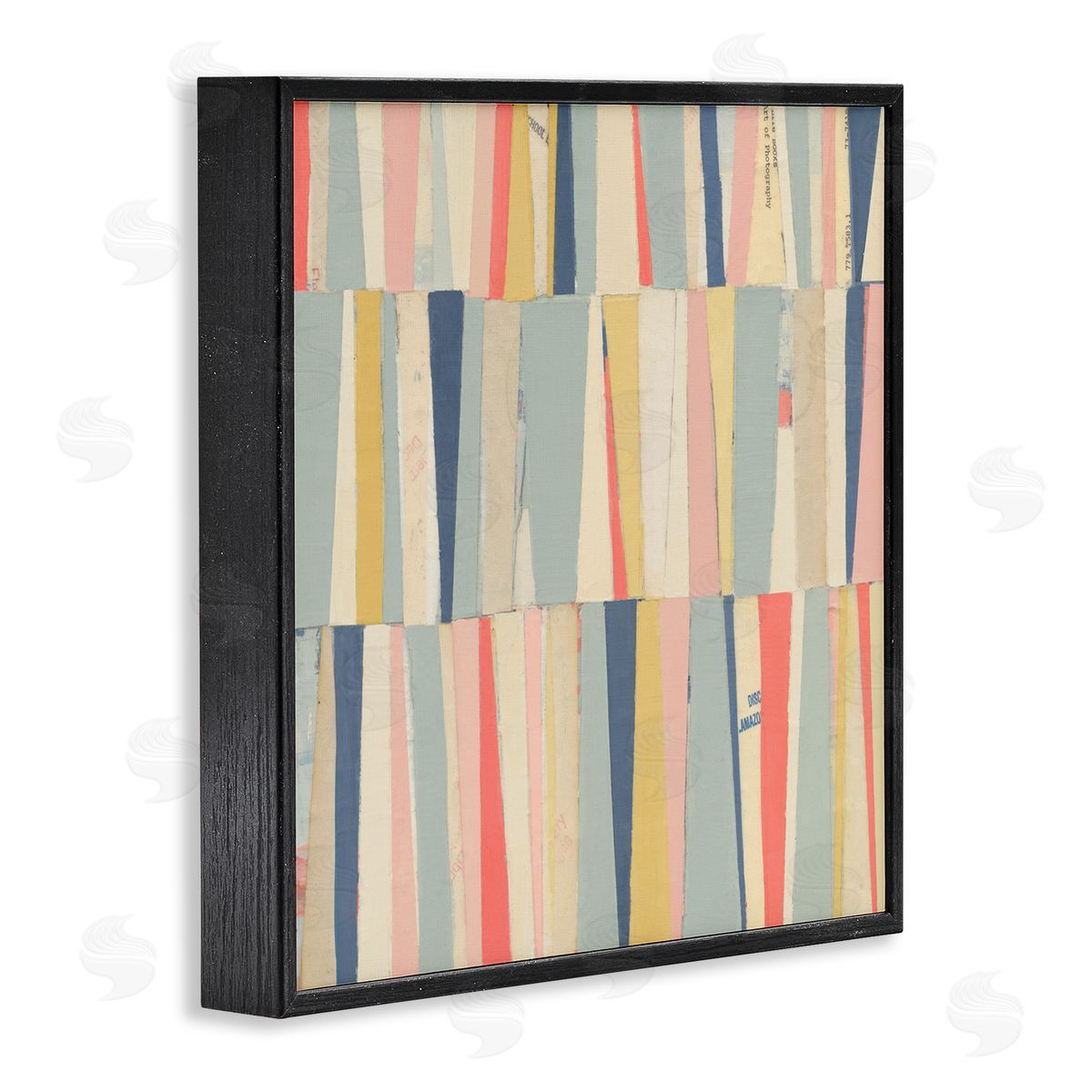 Pastel Shapes Collage Black Frame Print Wall Art, Home Decor by Pippin Schupbach