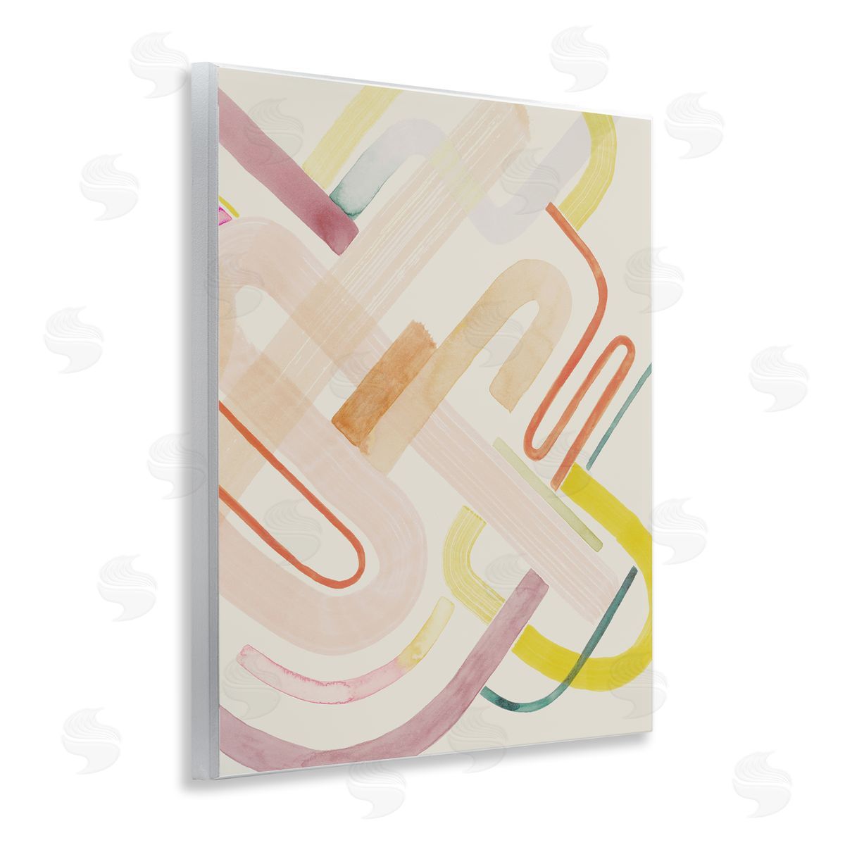 Overlapping Curved Shapes Wood Plaque Wall Art, Home Decor by Grace Popp
