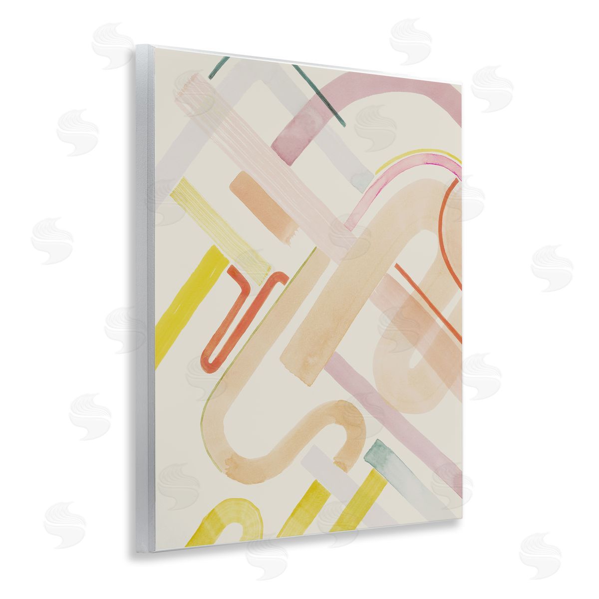 Curved Forms Collage Wood Plaque Wall Art, Home Decor by Grace Popp