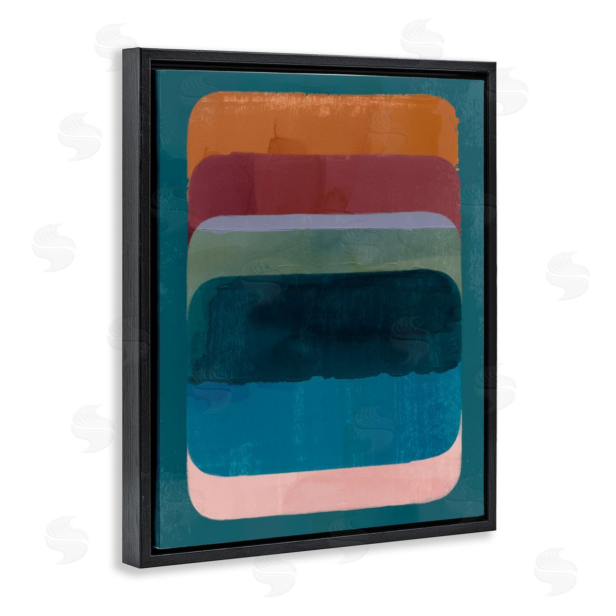 Rustic Inspired Ombre Pattern Black Floating Frame Canvas Wall Art, Home Decor by Victoria Barnes