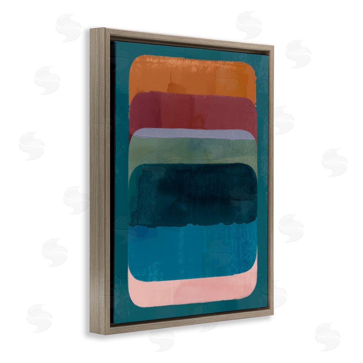 Rustic Inspired Ombre Pattern Brown Floating Frame Canvas Wall Art, Home Decor by Victoria Barnes