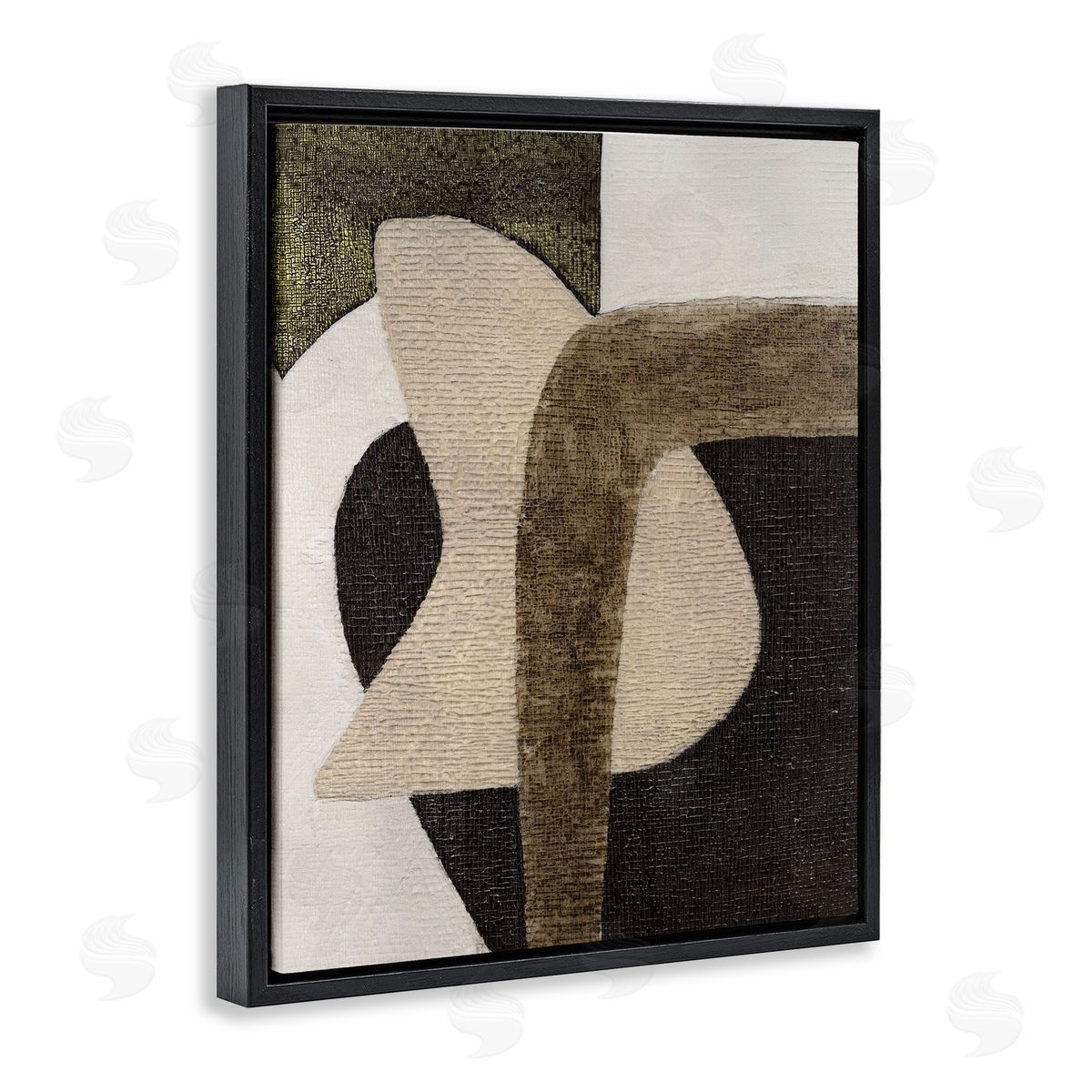 Boho Modern Shape Pattern Black Floating Frame Canvas Wall Art, Home Decor by Vanna Lam