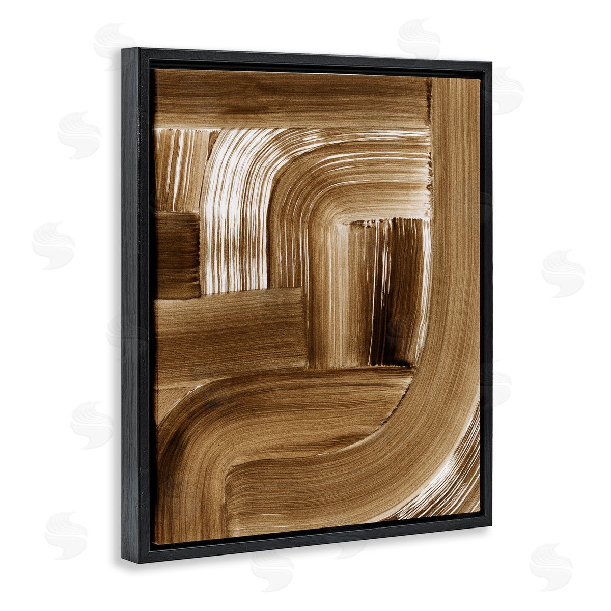 Brown Curved Arches Black Floating Frame Canvas Wall Art, Home Decor by Grace Popp