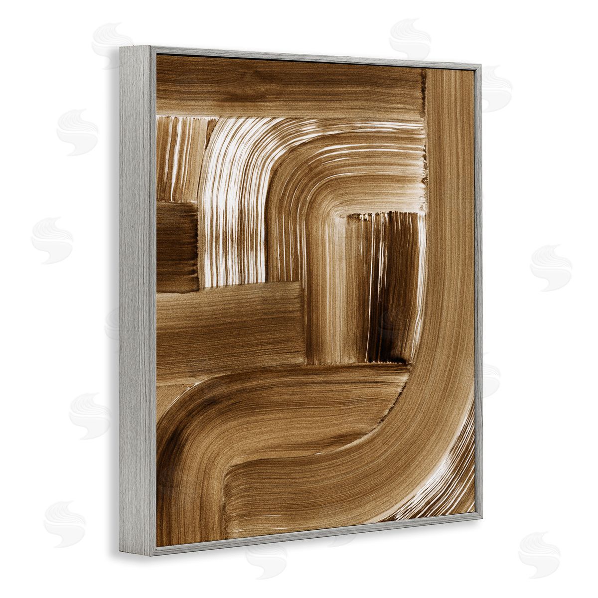Brown Curved Arches Grey Frame Print Wall Art, Home Decor by Grace Popp