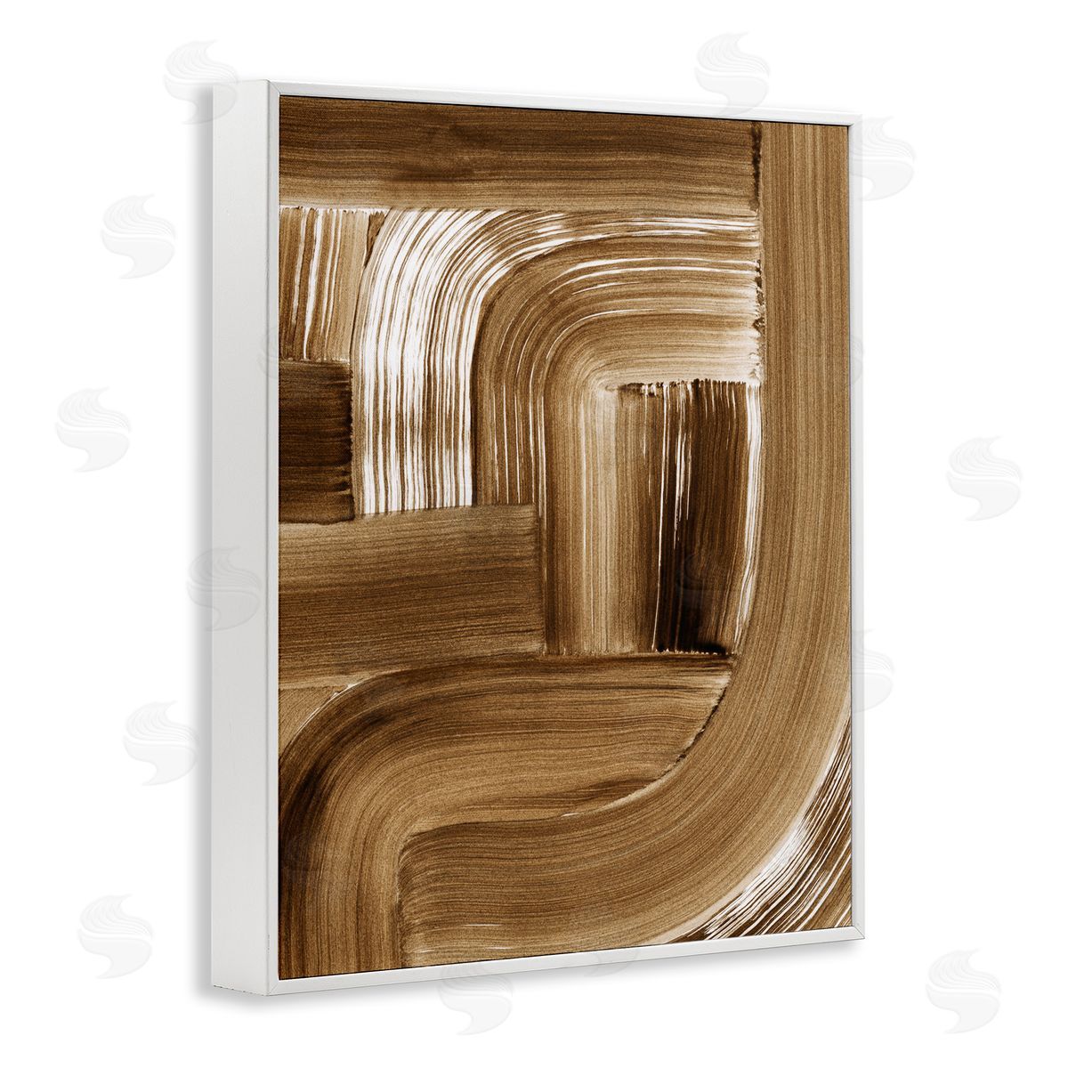 Brown Curved Arches White Frame Print Wall Art, Home Decor by Grace Popp