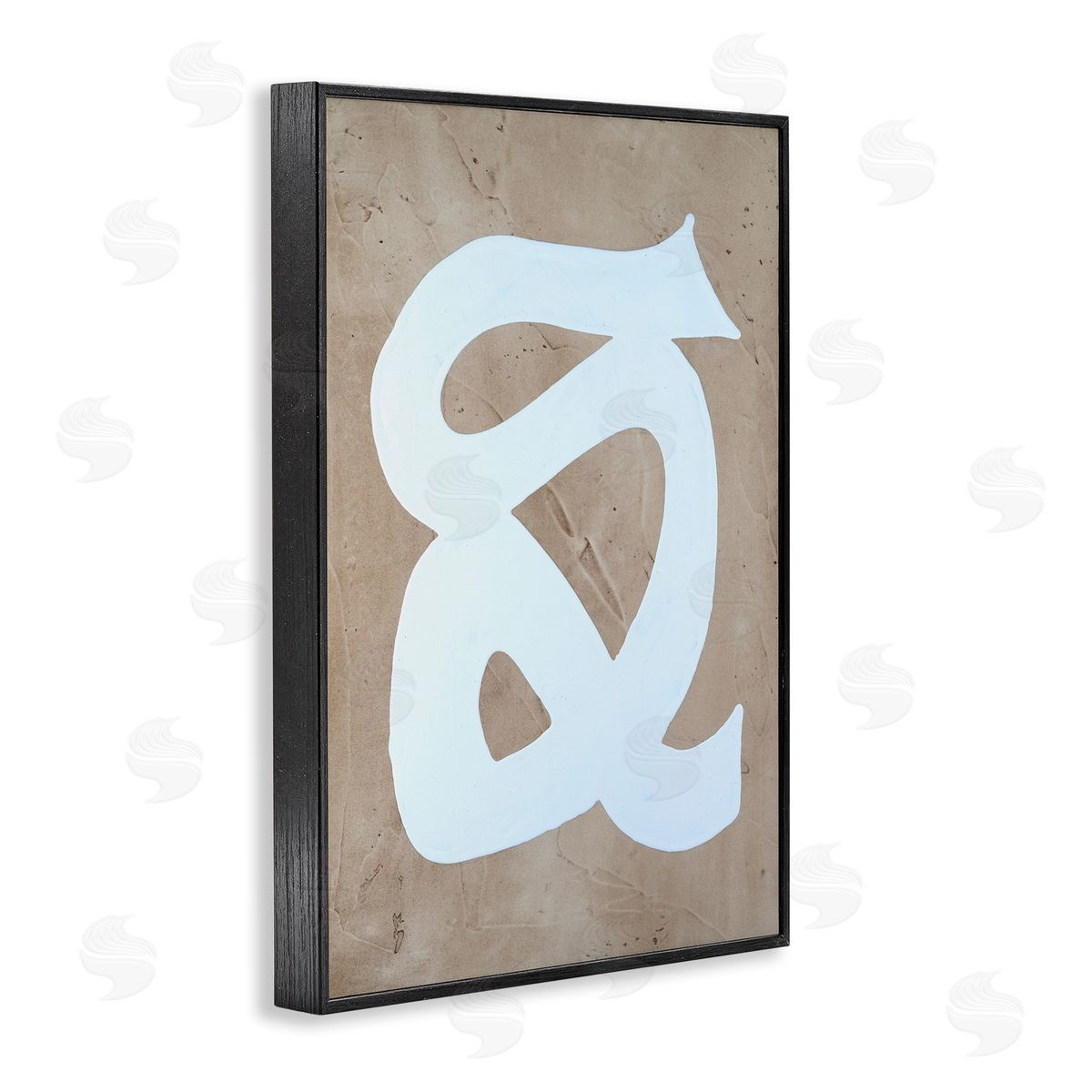 Modern Swirl on Beige Black Frame Print Wall Art, Home Decor by Vanna Lam