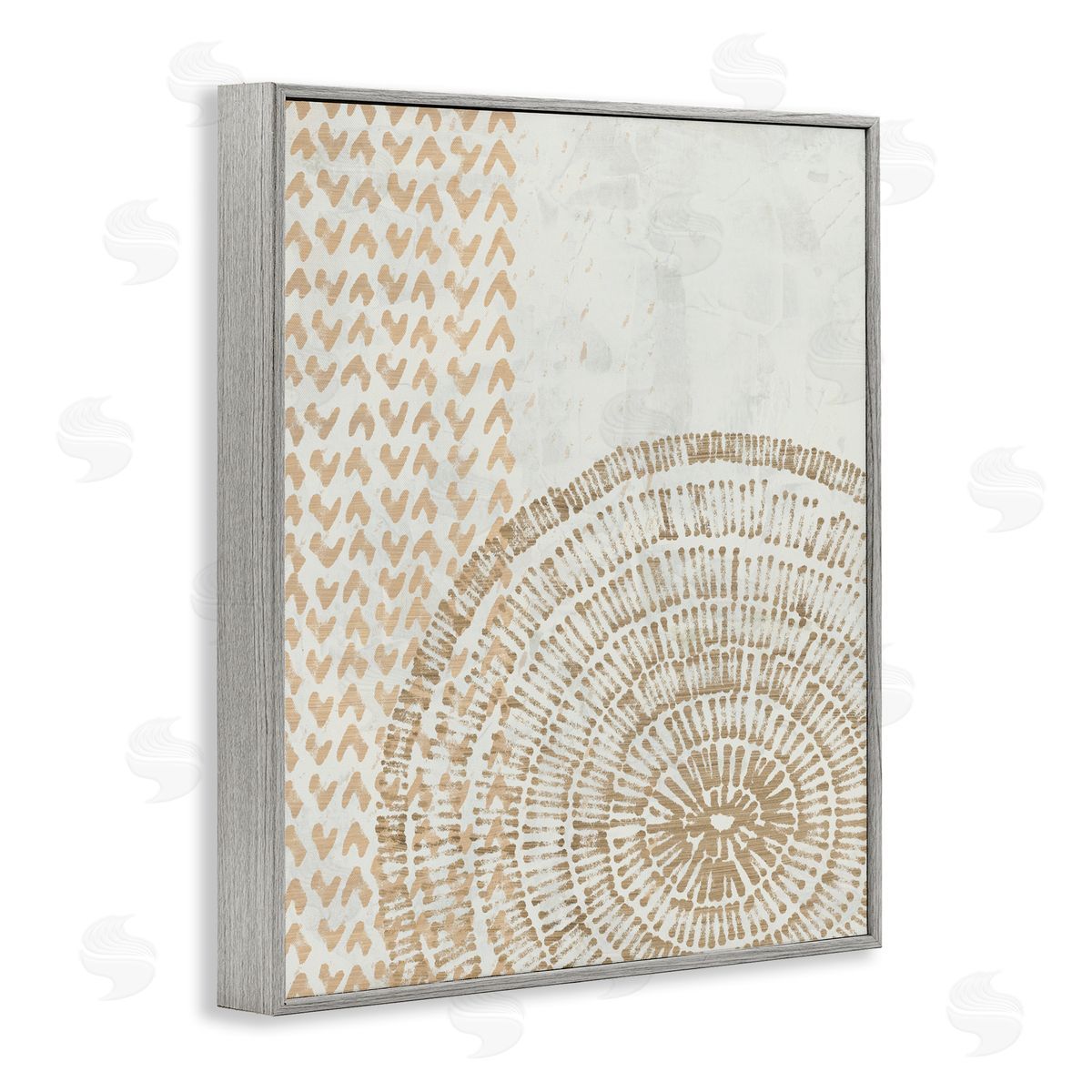 Boho Fractal Patterns Grey Frame Print Wall Art, Home Decor by June Erica Vess