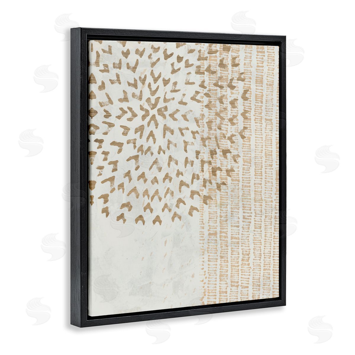 Rustic Bohemian Patterns Black Floating Frame Canvas Wall Art, Home Decor by June Erica Vess