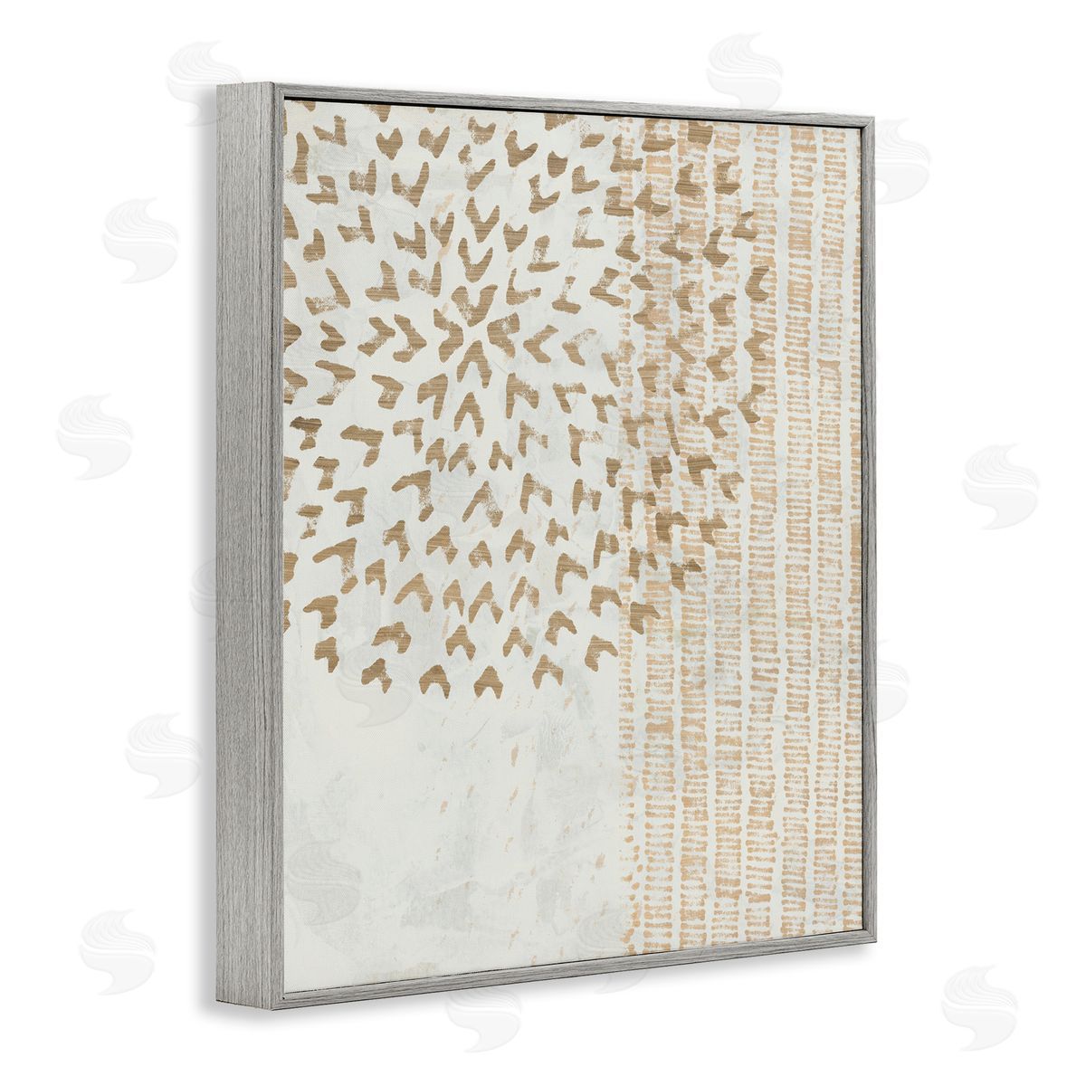 Rustic Bohemian Patterns Grey Frame Print Wall Art, Home Decor by June Erica Vess