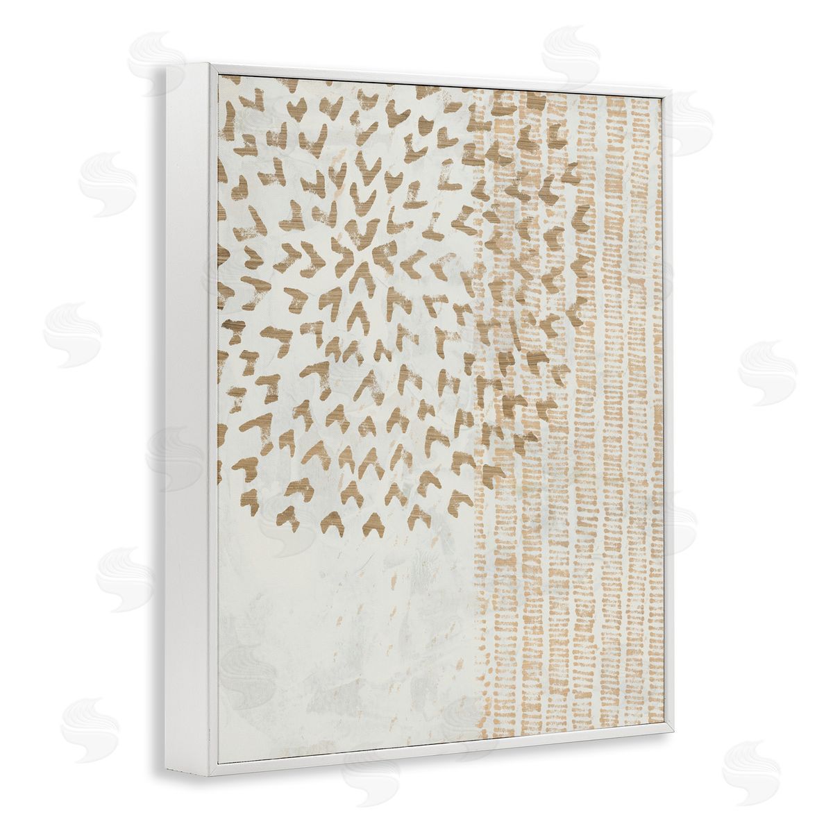 Rustic Bohemian Patterns White Frame Print Wall Art, Home Decor by June Erica Vess