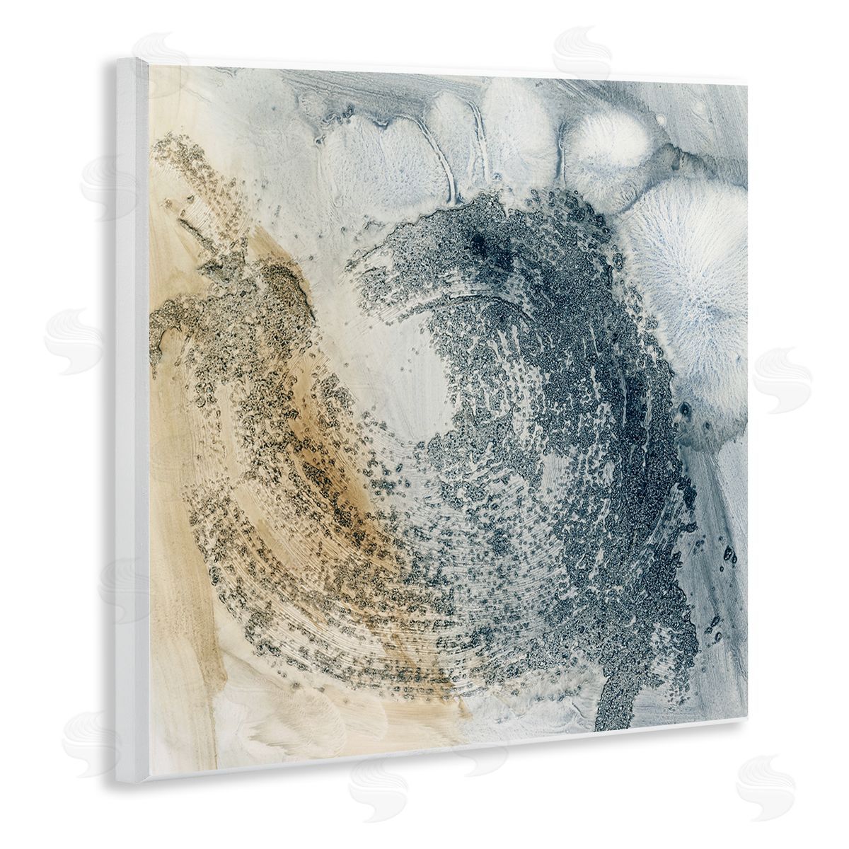 Grey and Beige Paint Stroke Wood Plaque Wall Art, Home Decor by Ethan Harper