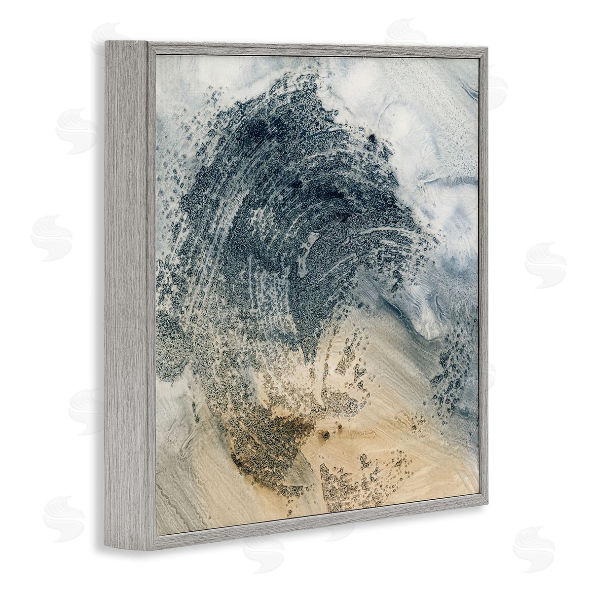 Brushed Abstract Paint Grey Frame Print Wall Art, Home Decor by Ethan Harper