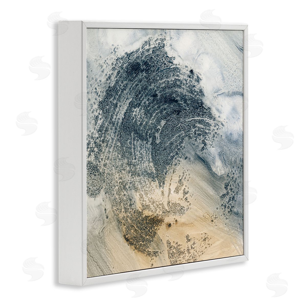 Brushed Abstract Paint White Frame Print Wall Art, Home Decor by Ethan Harper