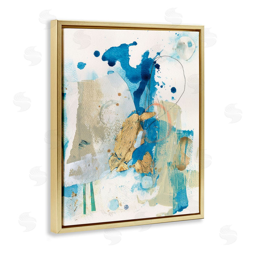 Allison Ford | Blue and Gold Splash Abstract