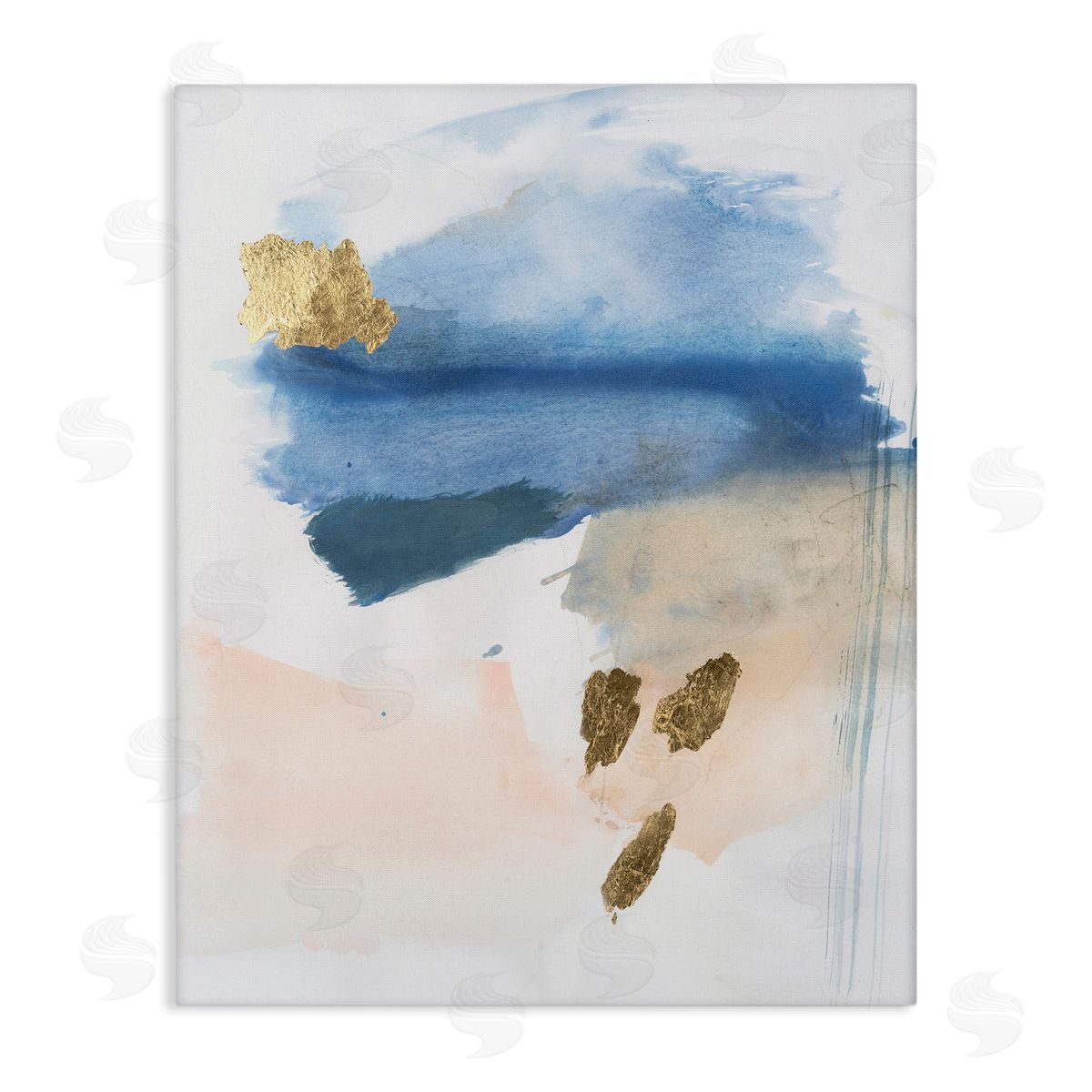 Blue and Blush Ombre Canvas Wall Art, Home Decor by Victoria Barnes