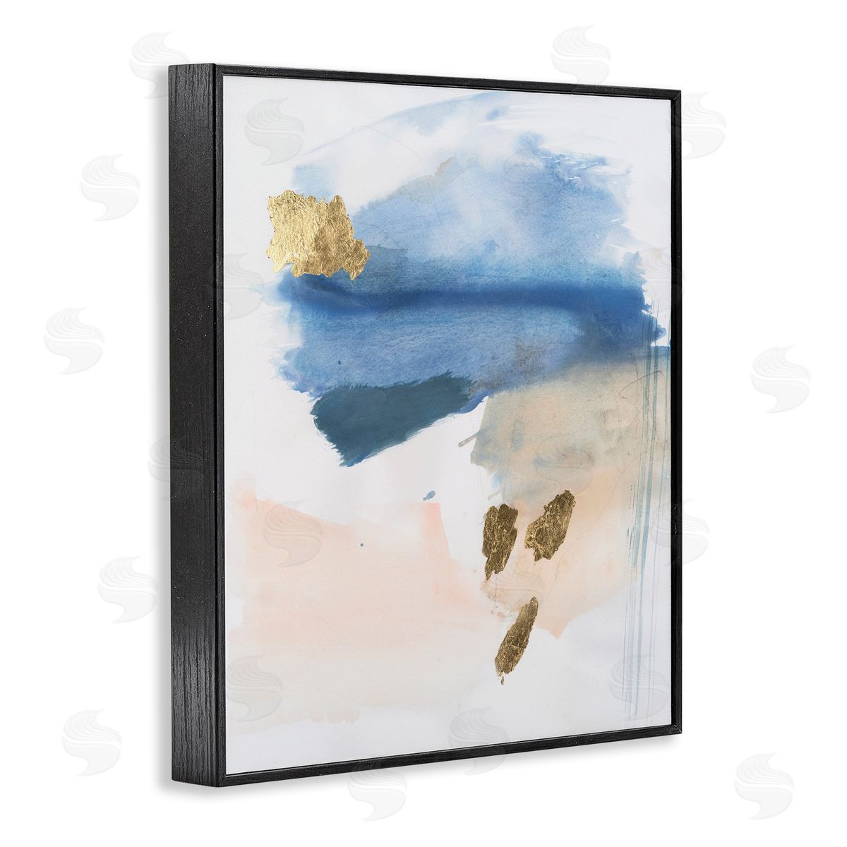 Blue and Blush Ombre Black Frame Print Wall Art, Home Decor by Victoria Barnes