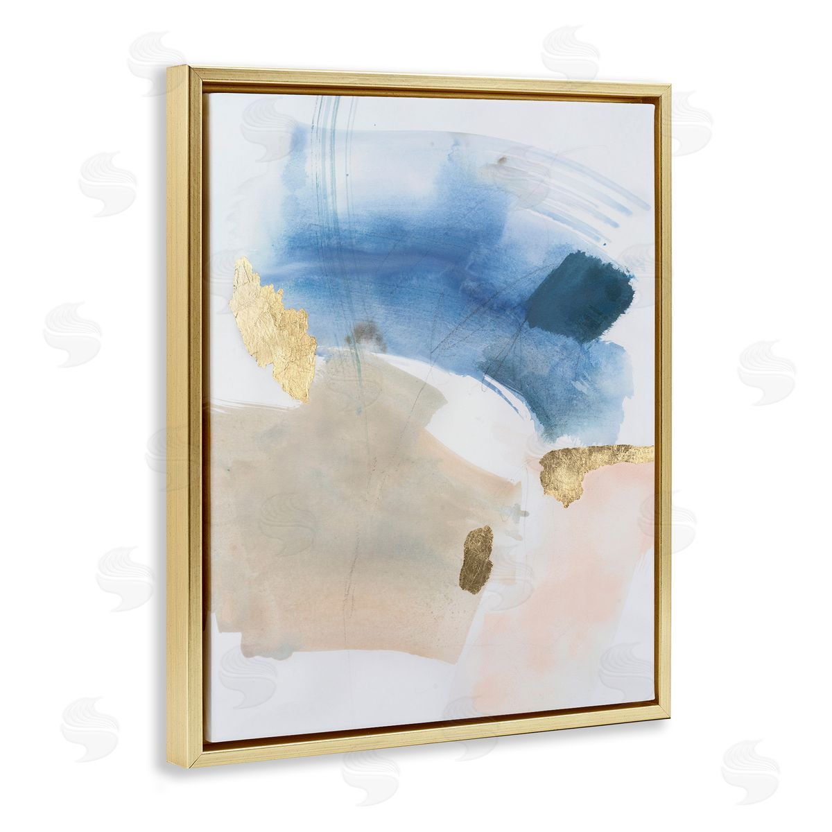 Soft Ombre with Gold Accents Gold Floating Frame Canvas Wall Art, Home Decor by Victoria Barnes