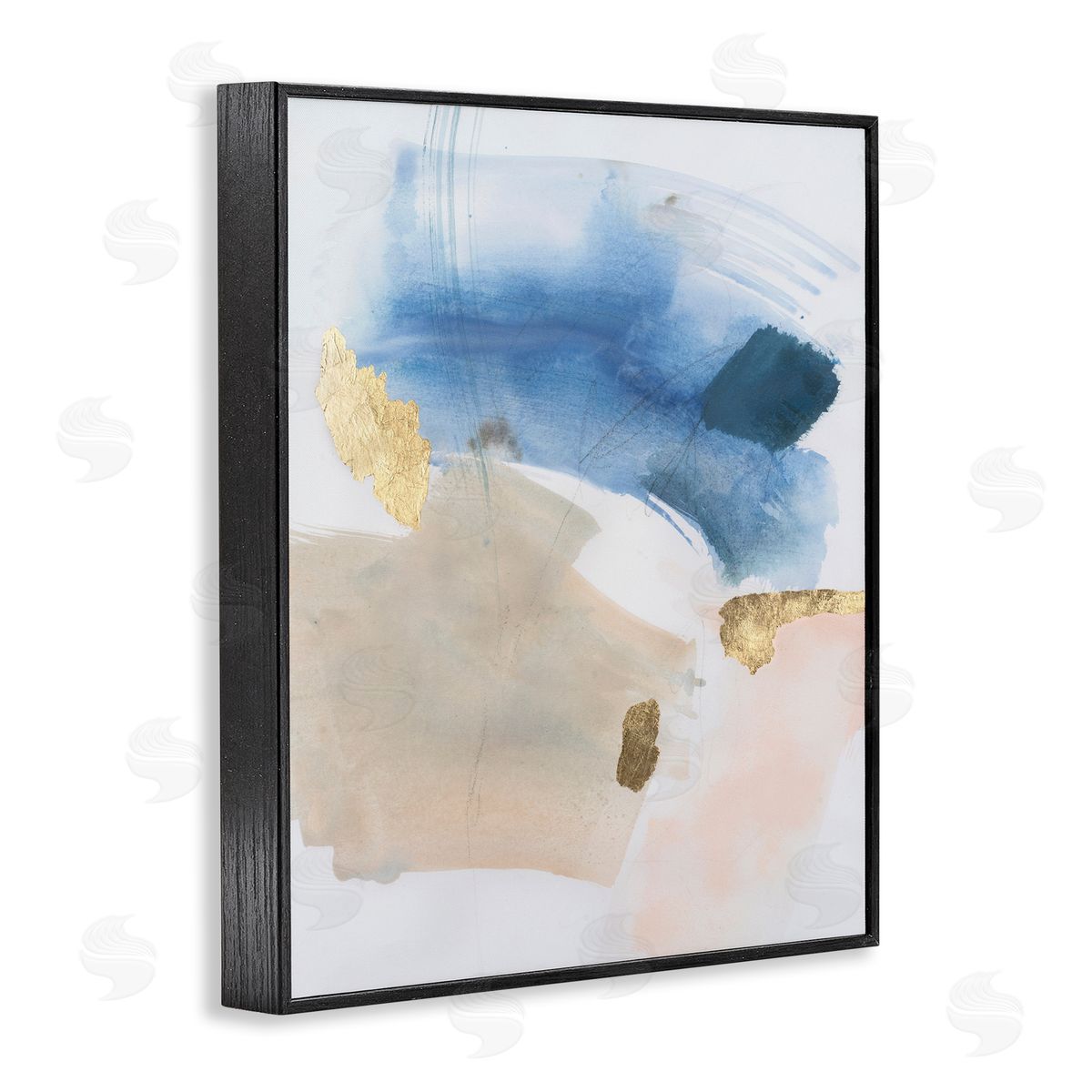 Soft Ombre with Gold Accents Black Frame Print Wall Art, Home Decor by Victoria Barnes