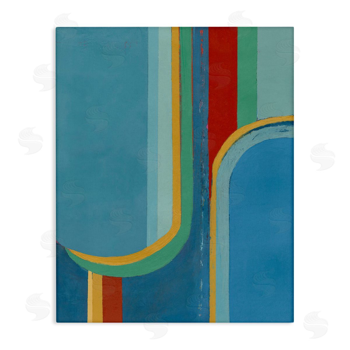 Blue and Red Arches Canvas Wall Art, Home Decor by Pippin Schupbach