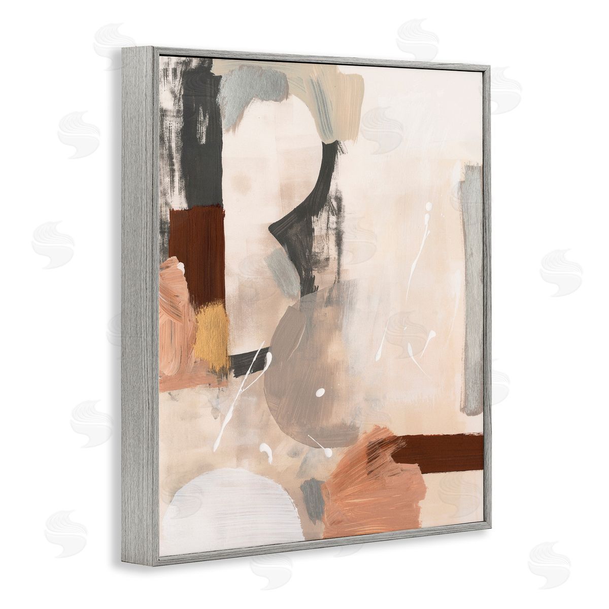 Expressive Rustic Abstract Grey Frame Print Wall Art, Home Decor by Victoria Barnes