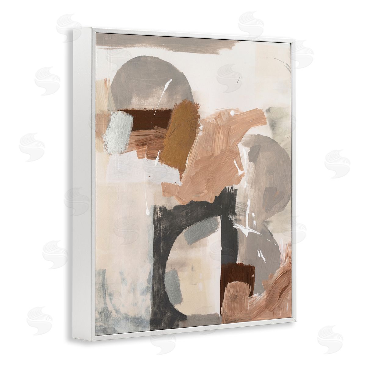 Expressive Desert Abstract White Frame Print Wall Art, Home Decor by Victoria Barnes