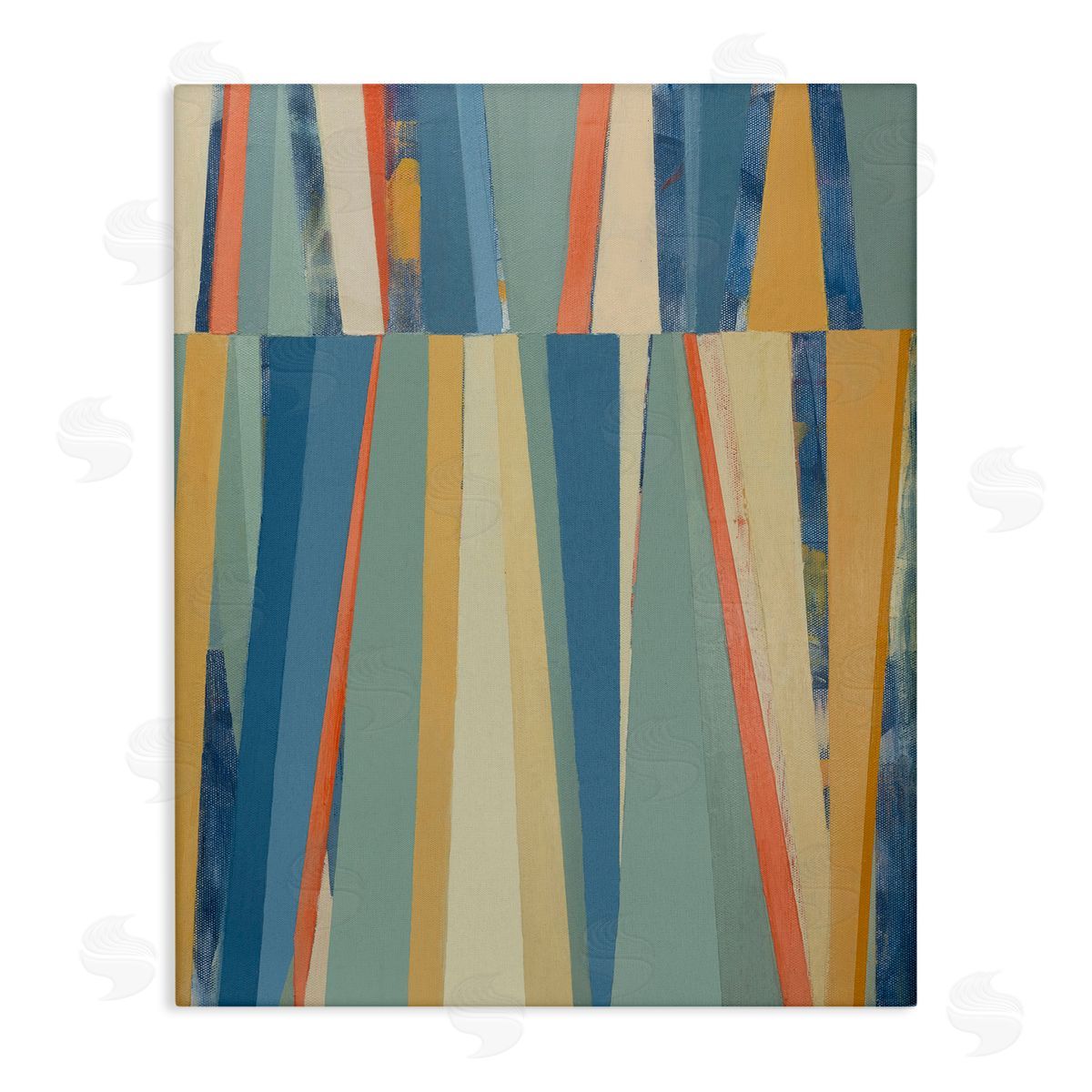 Soft Blue Pointed Shapes Canvas Wall Art, Home Decor by Pippin Schupbach