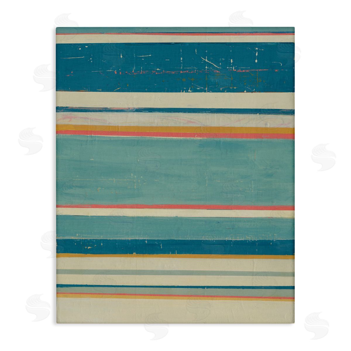 Nautical Linear Pattern Canvas Wall Art, Home Decor by Pippin Schupbach