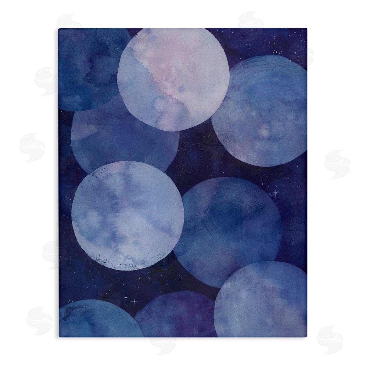 Purple Circular Shapes Canvas Wall Art, Home Decor by Grace Popp