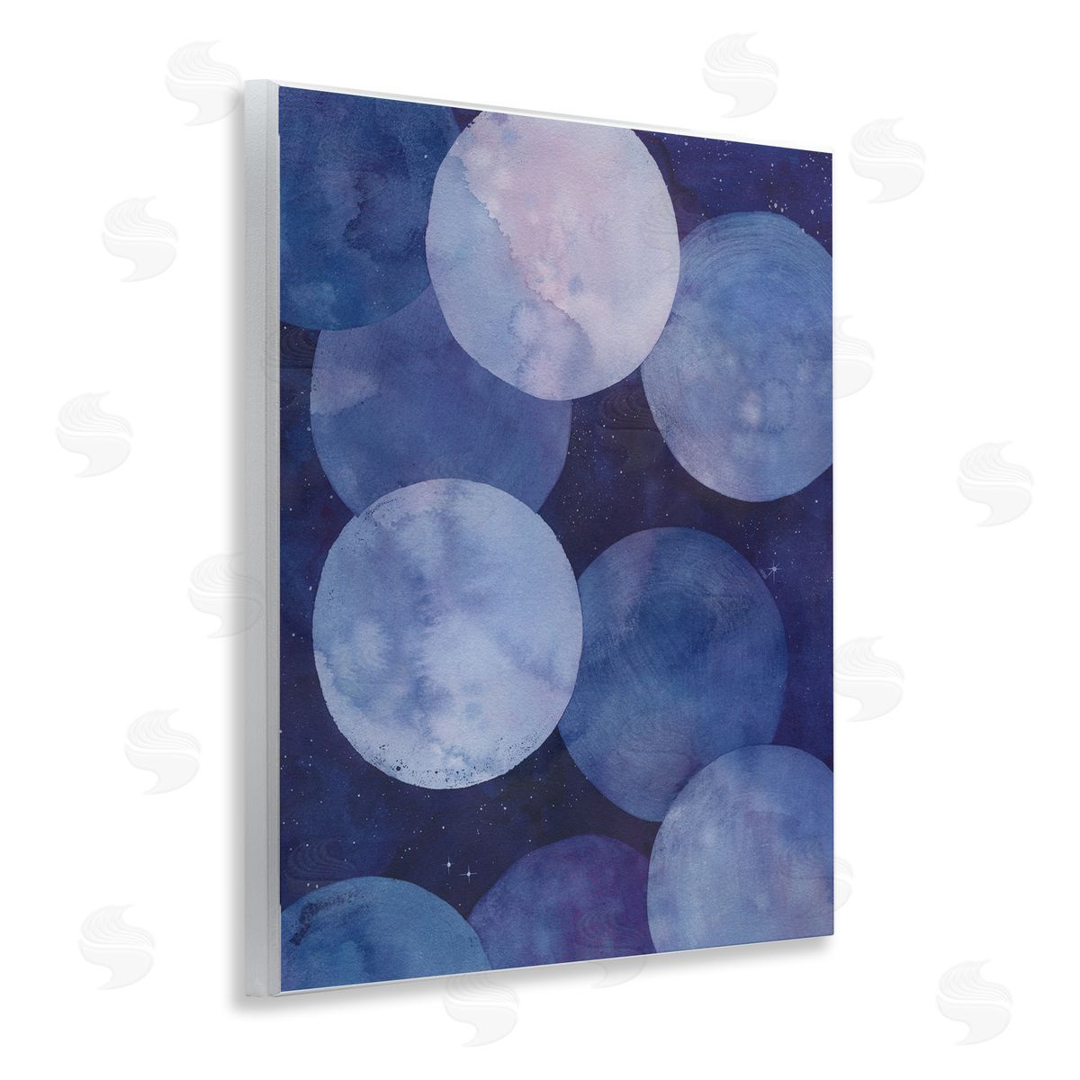 Purple Circular Shapes Wood Plaque Wall Art, Home Decor by Grace Popp