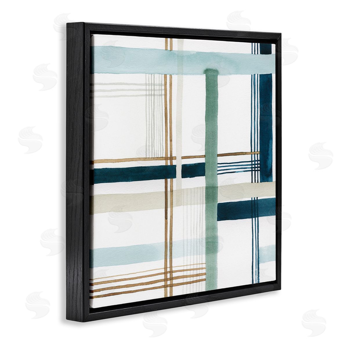 Soft Woven Pattern Black Floating Frame Canvas Wall Art, Home Decor by Grace Popp