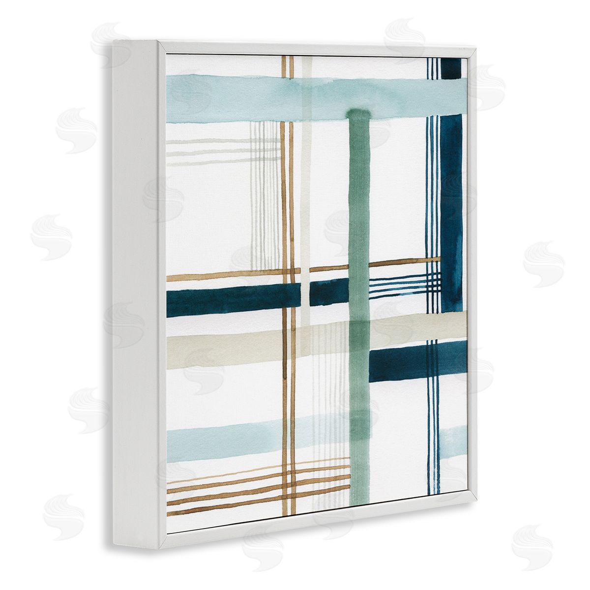 Soft Woven Pattern White Frame Print Wall Art, Home Decor by Grace Popp