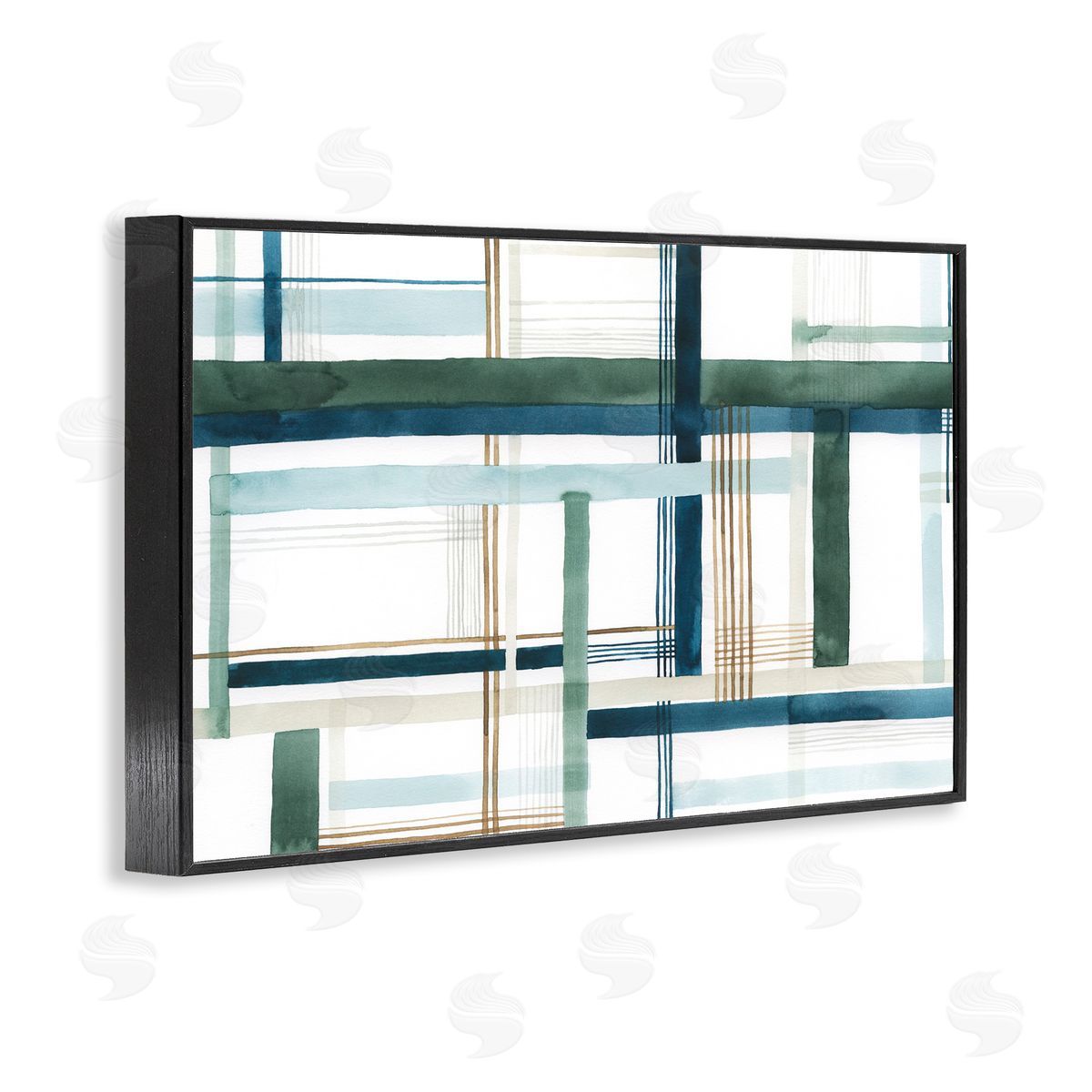 Layered Woven Pattern Black Frame Print Wall Art, Home Decor by Grace Popp