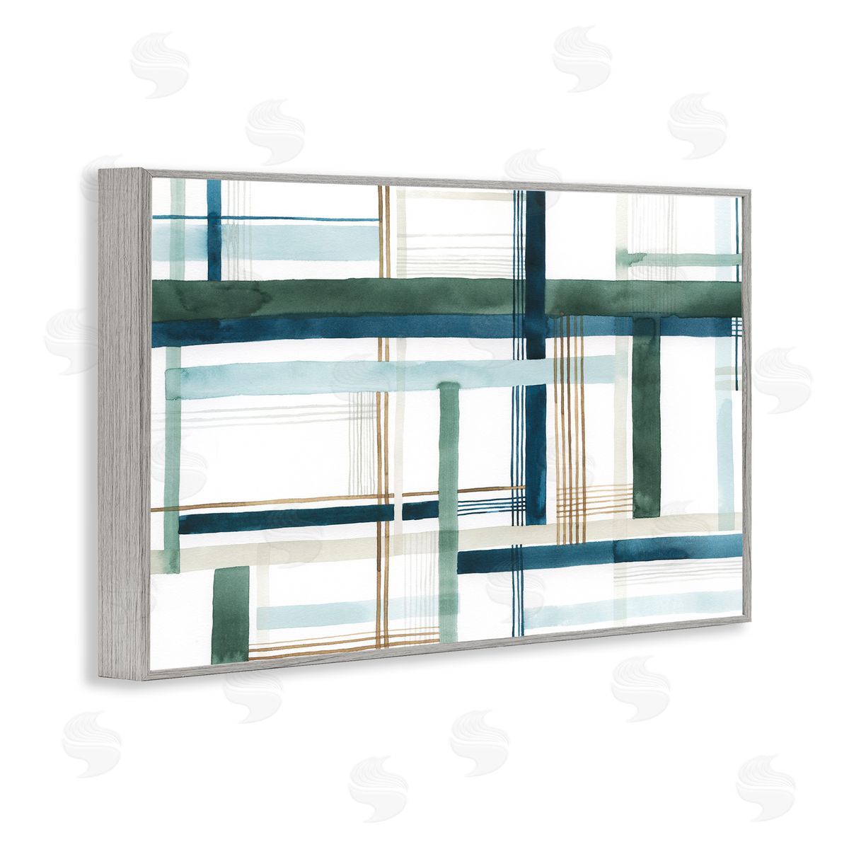 Layered Woven Pattern Grey Frame Print Wall Art, Home Decor by Grace Popp