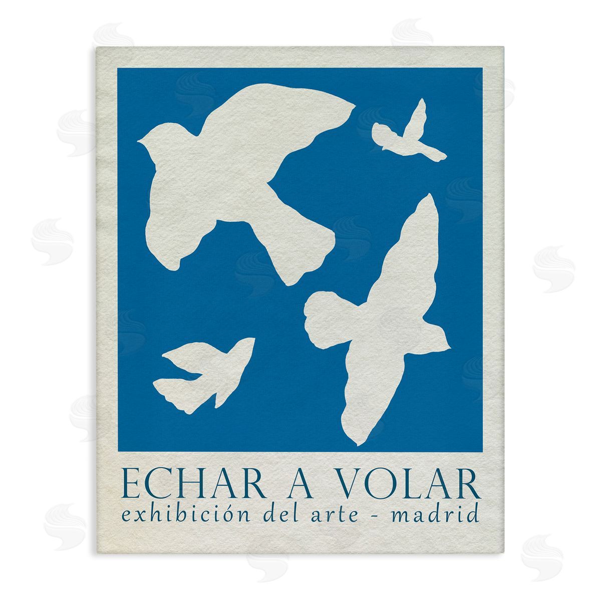 Classic Exhibition Blue Birds Canvas Wall Art, Home Decor by June Erica Vess